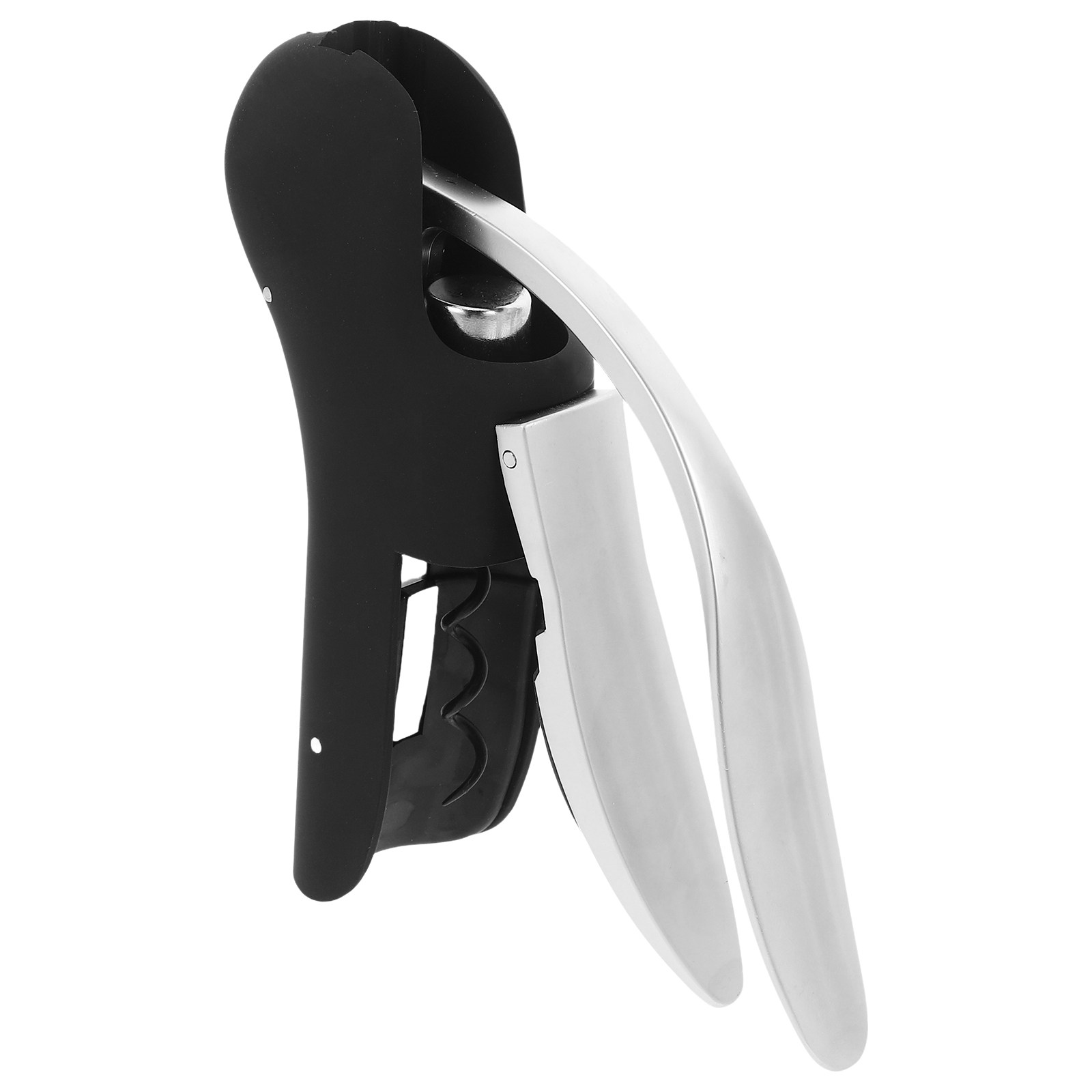 Cork Screw Lever - ที่เปิดขวดไวน์แบบคันโยก วัสดุโลหะผสมสังกะสี ด้ามจับออกแบบตามหลักสรีรศาสตร์ ที่เปิดขวดไวน์แดงแบบใช้มือ พร้อมที่ตัดจุก สำหรับใช้ในบ้านและบาร์