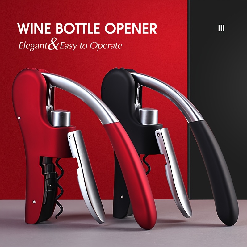 Cork Screw Lever - ชุดที่เปิดไวน์แบบกดก้านโยก | ชุดเกลียวเกลียวทนทาน 3-in-1 สําหรับบ้าน/ร้านอาหาร |