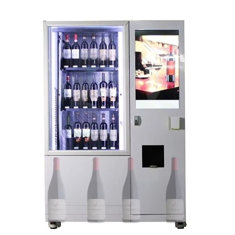 Wine To Beer Alcohol - ตู้จำหน่ายสินค้าอัตโนมัติแบบยกขึ้นอัจฉริยะพร้อมระบบตรวจสอบอายุด้วยเทคโนโลยี สำหรับเบียร์ ไวน์แดง และเครื่องดื่มแอลกอฮอล์