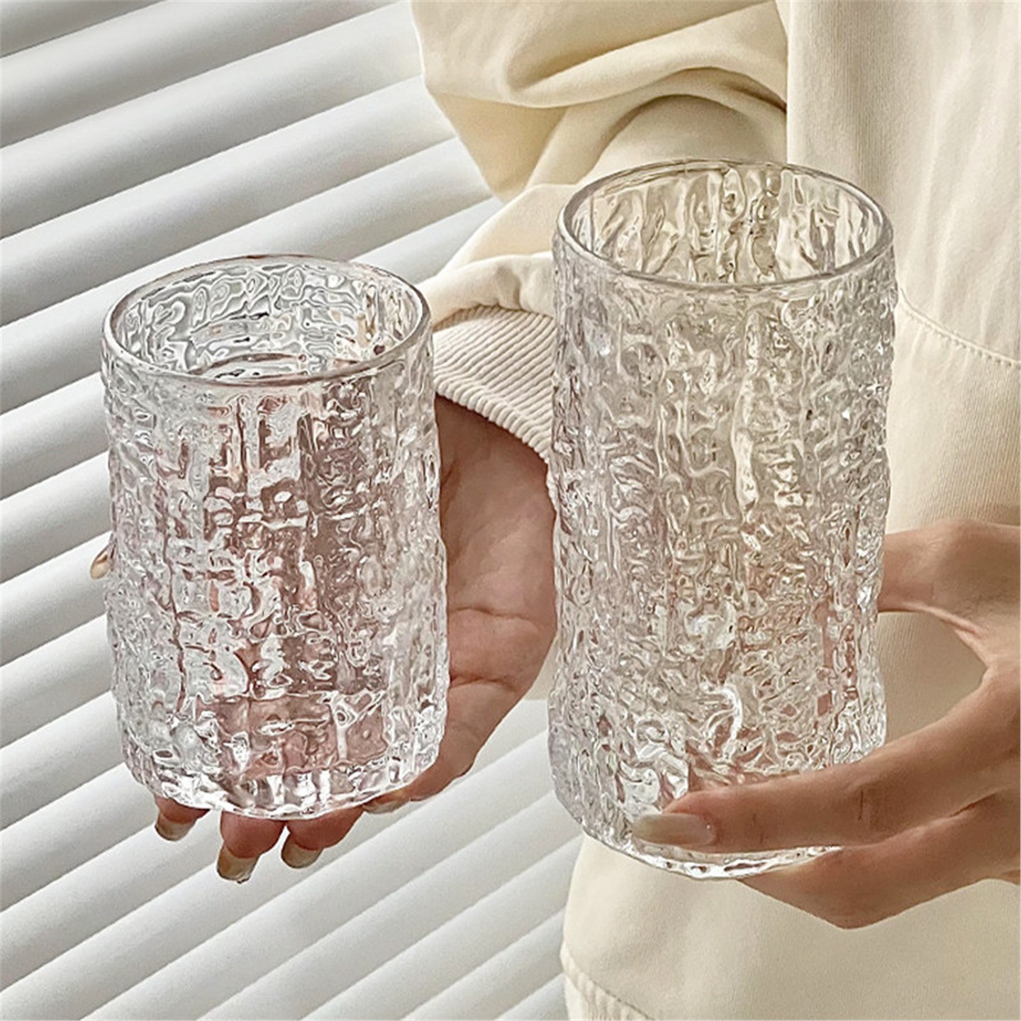 Wine In Beer Glass - แก้วเบียร์ลายเปลือกไม้สไตล์ Rustic สำหรับผู้หญิง แก้วน้ำ แก้วไวน์ แก้วกาแฟ