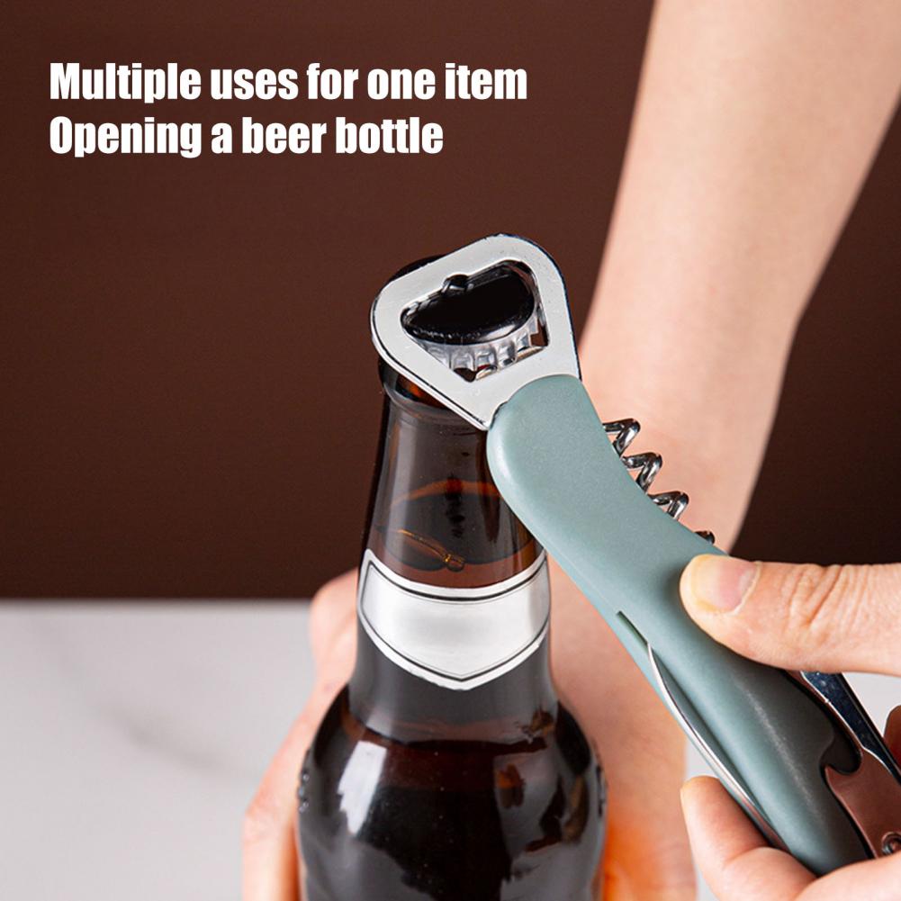 Cork Screw Lever - ที่เปิดขวดไวน์ 3 in 1, ที่เปิดฝาขวดเบียร์แบบพกพาและที่ตัดฟอยล์, ที่เปิดขวดแบบคันโยกพร้อมด้ามจับกันลื่น,