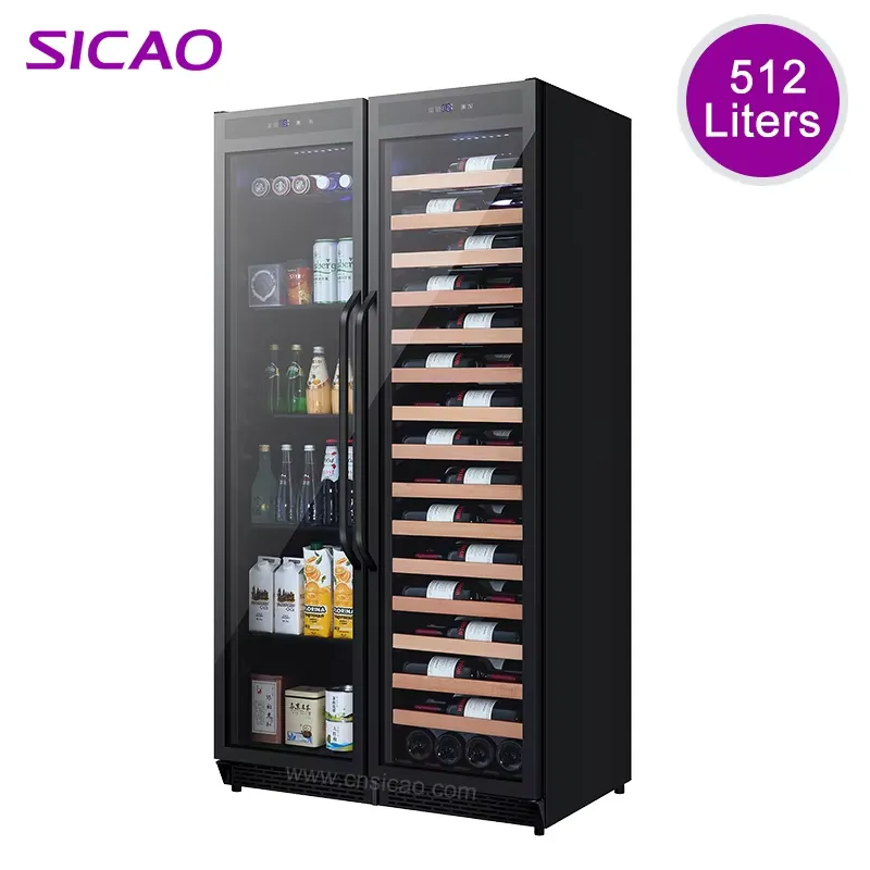 Wine Beer Mix - ตู้แช่เครื่องดื่มแบบฝังในตัว ตู้แช่ไวน์สองประตู ความจุขนาดใหญ่ ตู้แช่เบียร์ใต้เคาน์เตอร์ สำหรับบาร์ ครัว