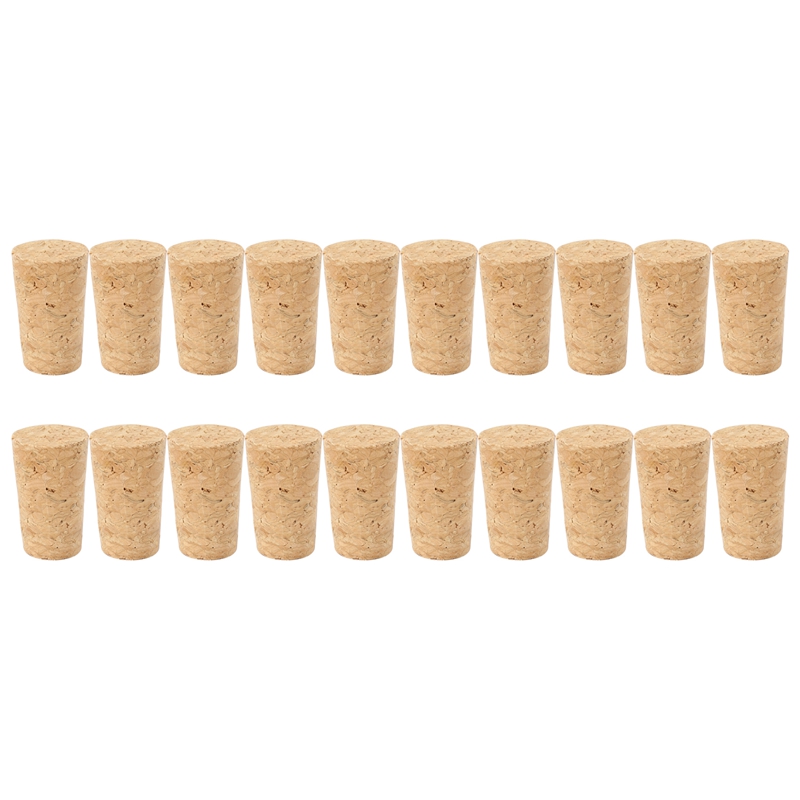 Beer Wine Hobby - 20ชิ้น/ล็อตไม้ธรรมชาติ Corks ไวน์ไม้ขวดกรวยขวดไวน์ Corks ปลั๊กปิดผนึกหมวกเบียร์ขวด corks