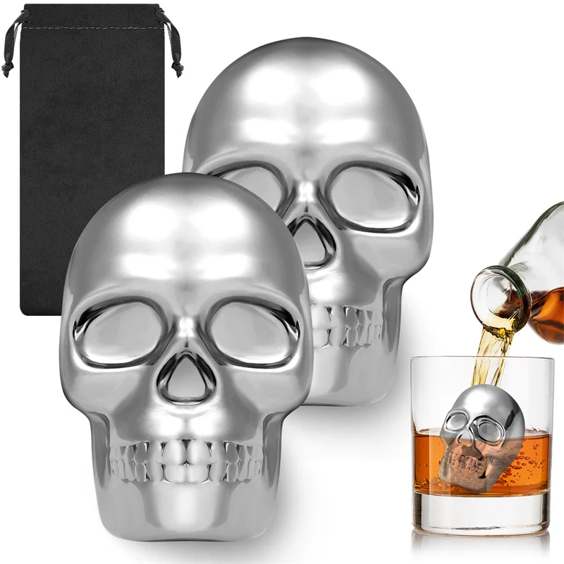 หินวิสกี้รูปหัวกะโหลก 2 ชิ้น ใ - Beer Wine Hobby บทวิจารณ์และราคา