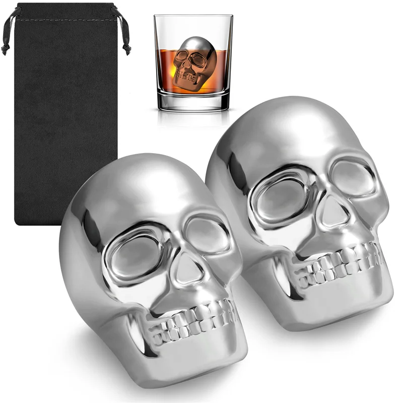 หินวิสกี้รูปหัวกะโหลก 2 ชิ้น ใ - Beer Wine Hobby บทวิจารณ์และราคา