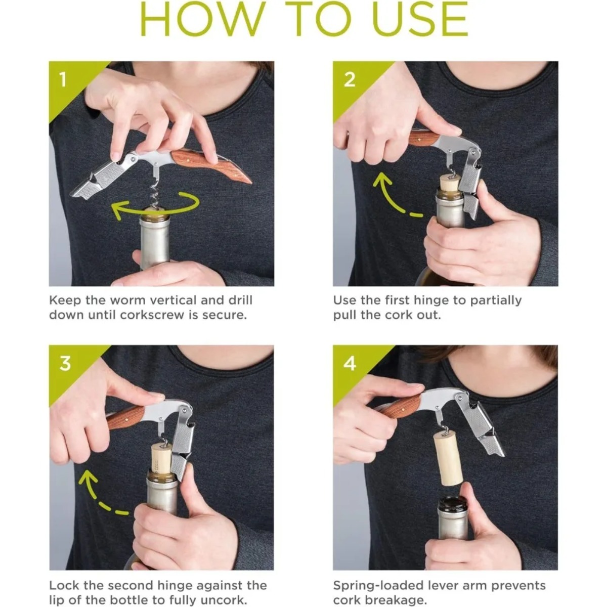 ที่เปิดขวดไวน์แบบคู่ คันโยกคู่ - Cork Screw Lever บทวิจารณ์และราคา