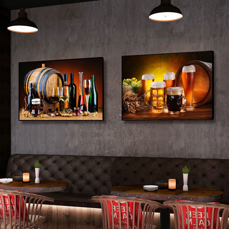 ภาพวาดบนผ้าใบลายขวดไวน์แดง องุ - Beer Wine Hobby บทวิจารณ์และราคา