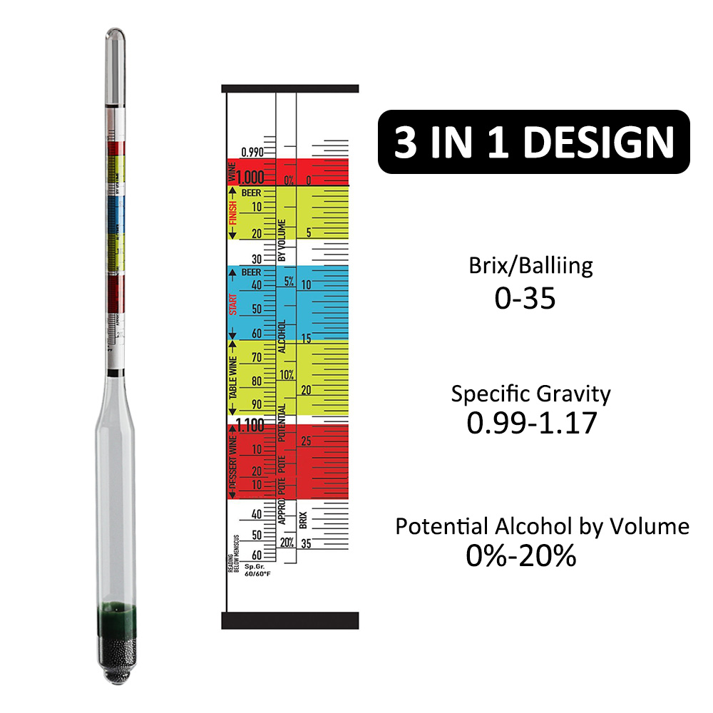 3 Scale Hydrometer ทำ Triple S - Beer Wine Hobby บทวิจารณ์และราคา