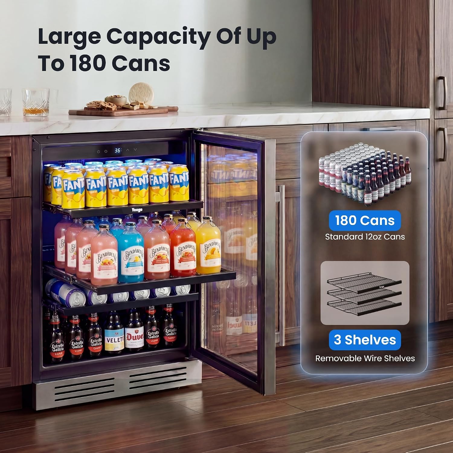 ตู้แช่เครื่องดื่มขนาด 24 นิ้ว  - Wine And Beer Undercounter Fridge บทวิจารณ์และราคา